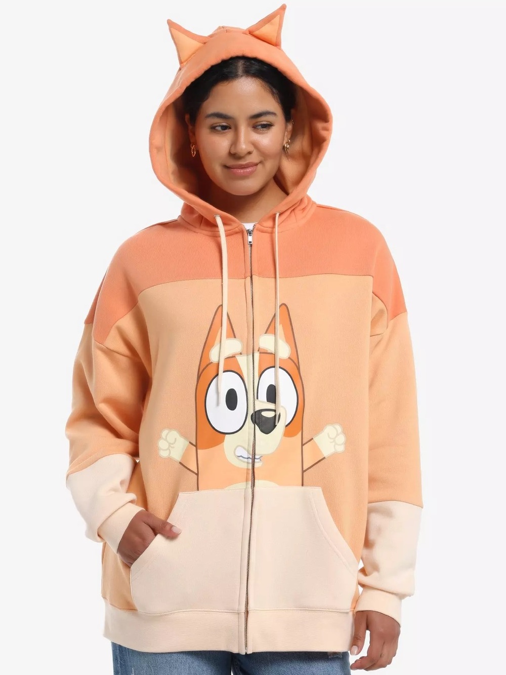 Hot Topic Bluey Zip-up Hoodie with Ears Ample Size Small Excellent Condition
